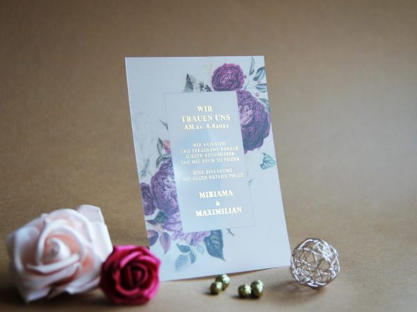 |hochzeit einladung||Blumen  Save-the-date Karte KSO58|||