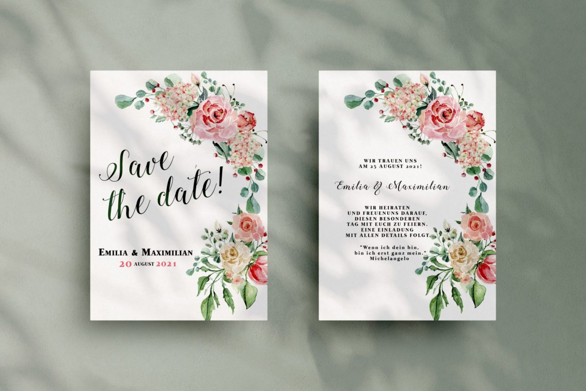 Blumen  Save-the-date Karte KSO64||